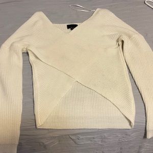 Cute off-white cross knit sweater